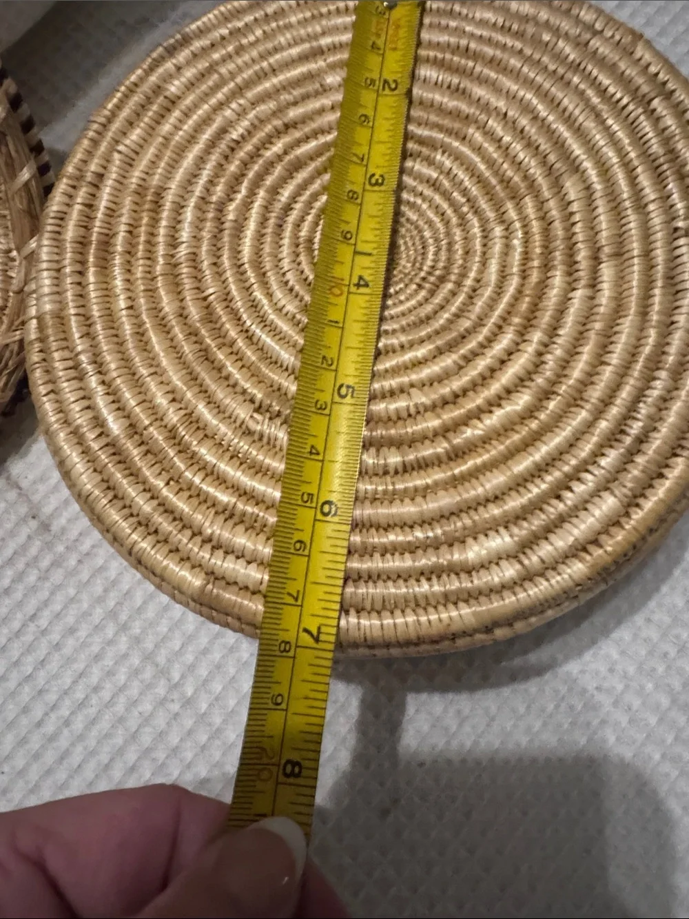 Vintage Boho Lidded Basket SweetGrass. EUC